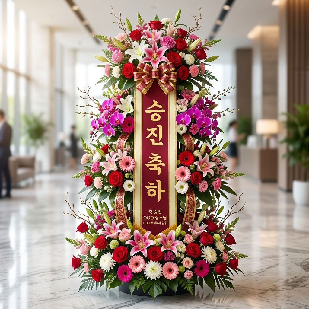 a beautiful congratulatory flower stand arrangemen 1777362395593